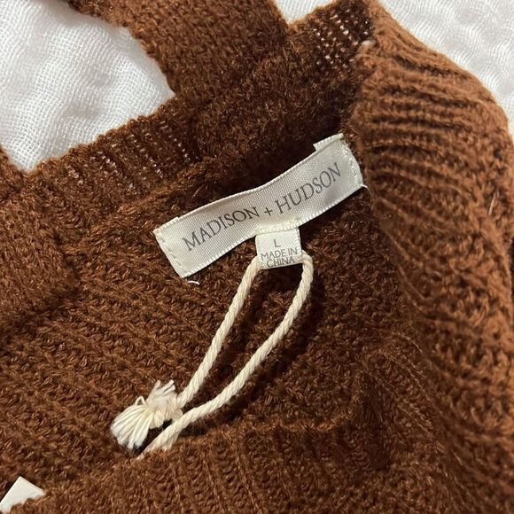 NWT MADISON & Hudson Lightweight Brown Sweater Large. WT216 - Picture 5 of 6